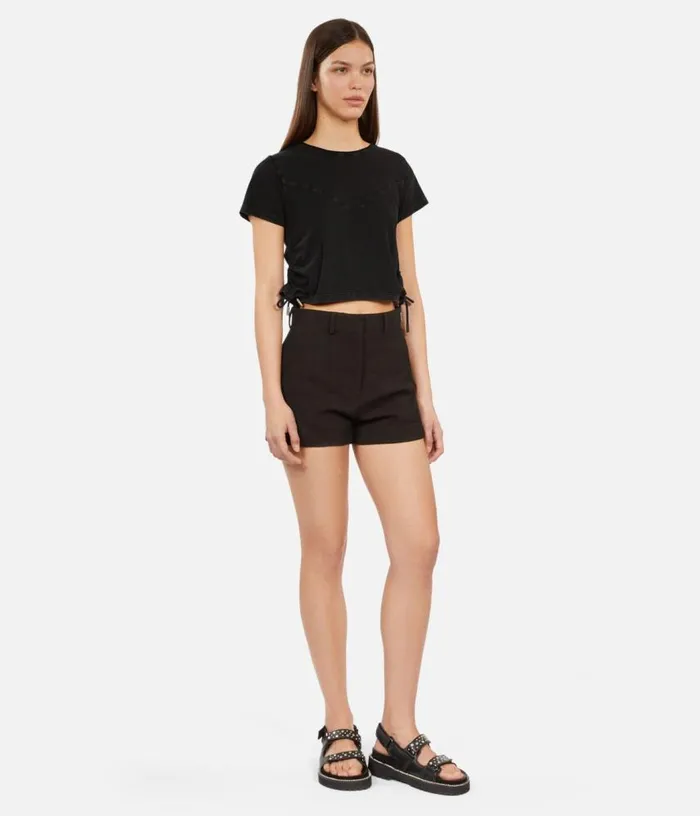 Women Black Tshirt With Lacing THE KOOPLES Tshirts