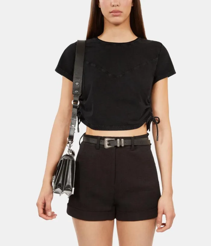 Women Black Tshirt With Lacing THE KOOPLES Tshirts