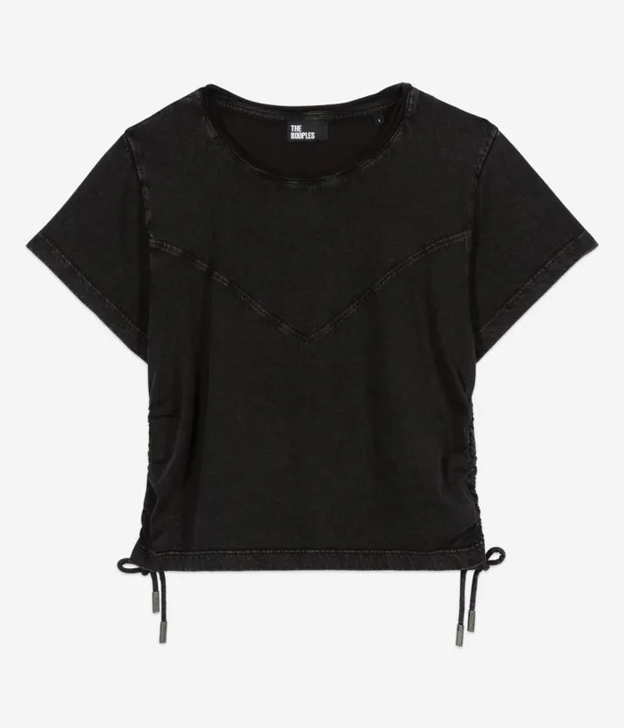 Women Black Tshirt With Lacing THE KOOPLES Tshirts