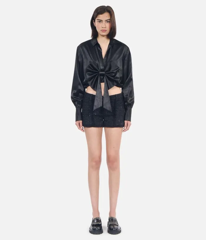 Women Black Top With Bow THE KOOPLES Blouses and Shirts