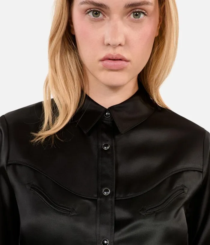 Women Black Westernstyle Satin Shirt THE KOOPLES Blouses and Shirts