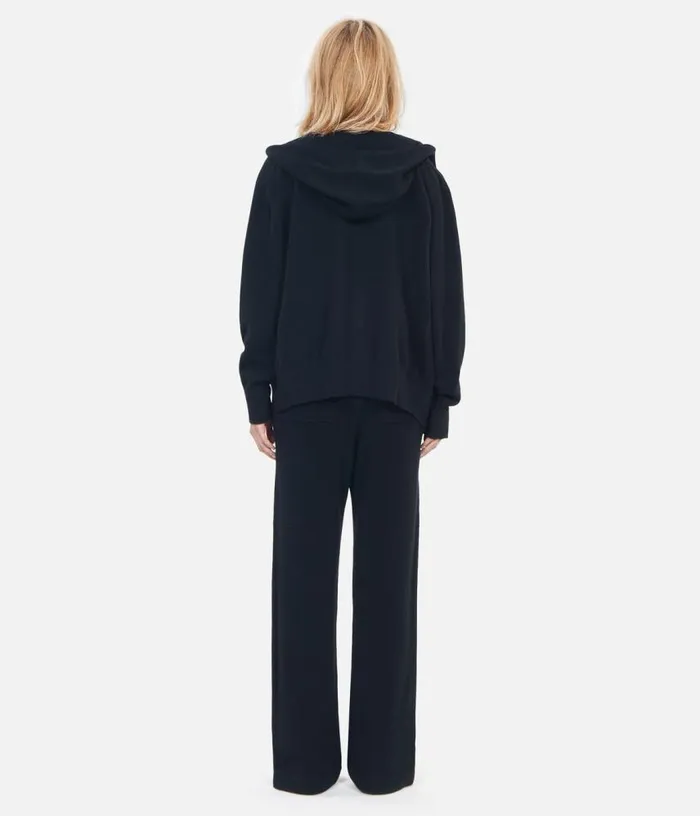 Women Black Wool And Cashmere Hoodie THE KOOPLES Sweaters