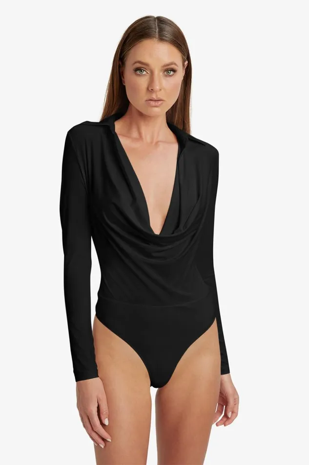 Women Bodysuits Bardot Lorel Bodysuit In Black Black