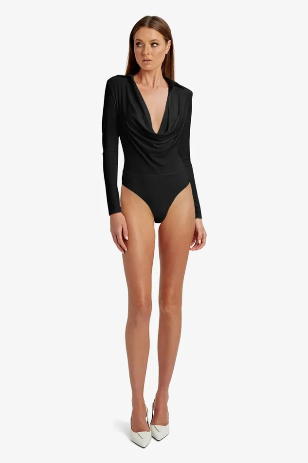 Women Bodysuits Bardot Lorel Bodysuit In Black Black