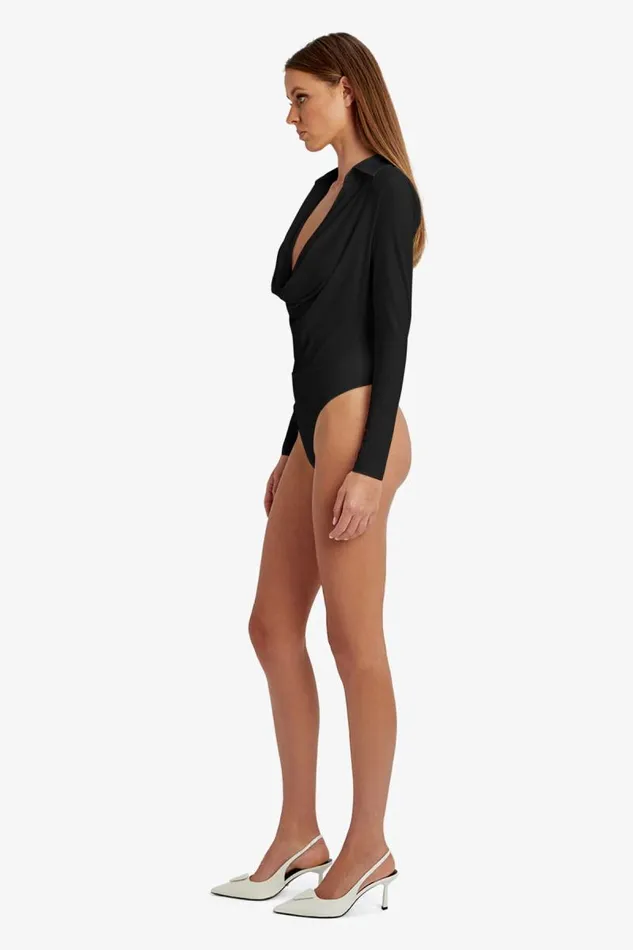 Women Bodysuits Bardot Lorel Bodysuit In Black Black
