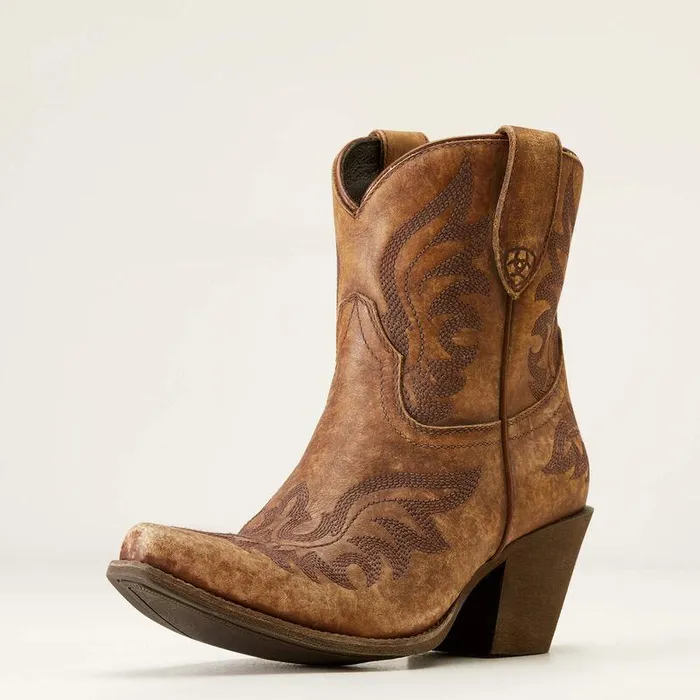 Women Booties Ariat Chandler Western Boot Naturally Distressed Brown