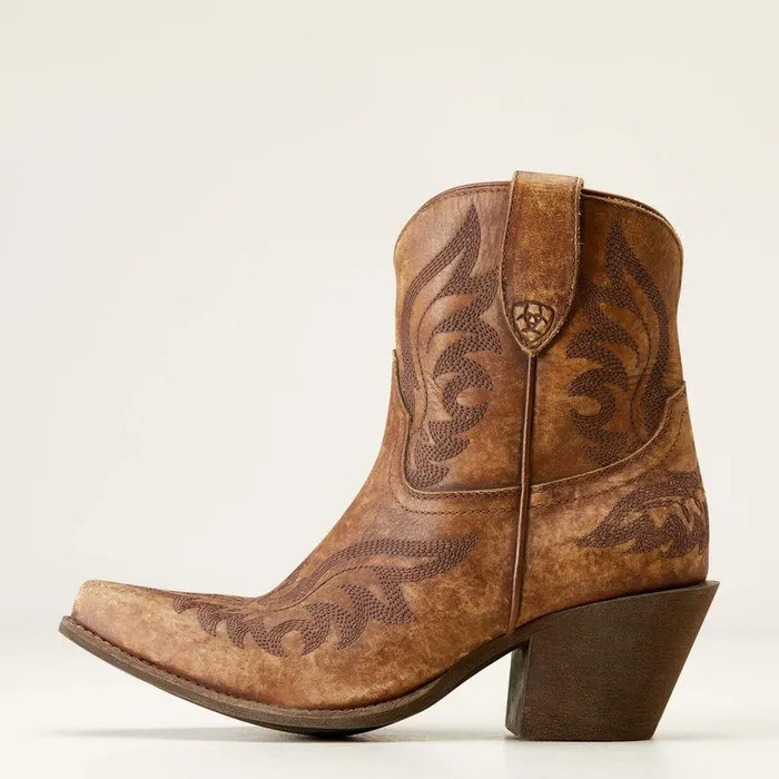 Women Booties Ariat Chandler Western Boot Naturally Distressed Brown Women Booties Ariat Chandler Western Boot Naturally Distressed Brown