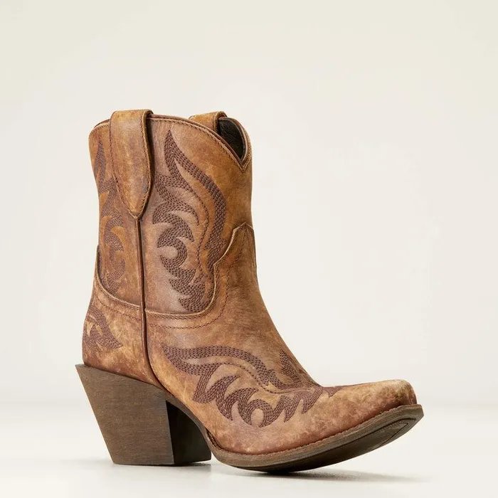 Women Booties Ariat Chandler Western Boot Naturally Distressed Brown Women Booties Ariat Chandler Western Boot Naturally Distressed Brown