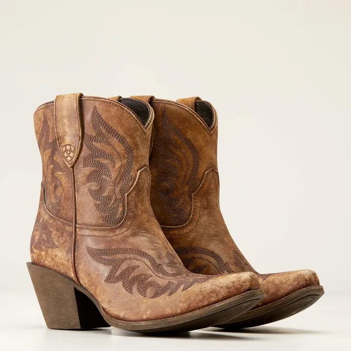 Women Booties Ariat Chandler Western Boot Naturally Distressed Brown Women Booties Ariat Chandler Western Boot Naturally Distressed Brown