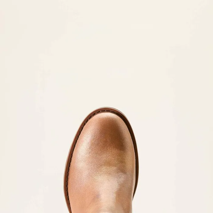 Women Booties Ariat Wexford Chelsea Boot Metallic Pearlpolo Brown