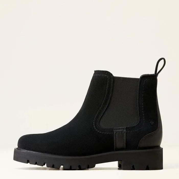 Women Booties Ariat Wexford Lug Waterproof Chelsea Boot Black
