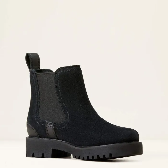 Women Booties Ariat Wexford Lug Waterproof Chelsea Boot Black
