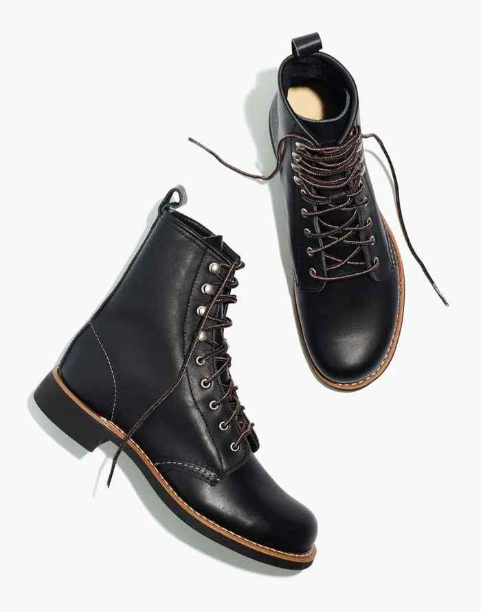 Women Boots Madewell Red Wing Silversmith LaceUp Boots Black Boundary