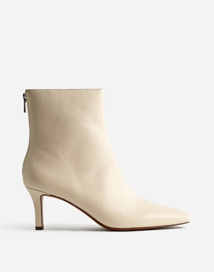 Women Boots Madewell The Dimes StilettoHeel Ankle Boot Ecru