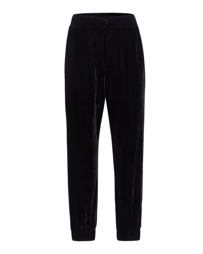 Women Bottoms PatBO Luxe Velvet Jogger FINAL SALE Black