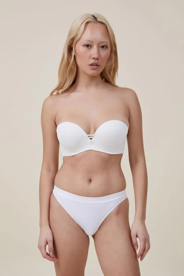 Women Bras Cotton On Everyday Lace Strapless Push Up 2 Bra Cream