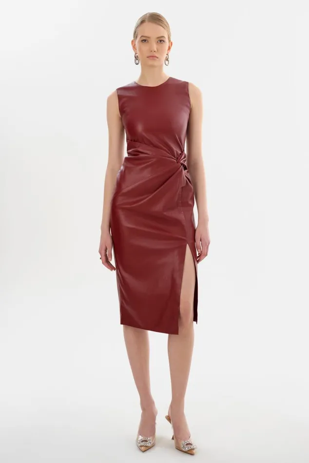 Women BRETT Faux Leather Dress Syrah LAMARQUE Dresses
