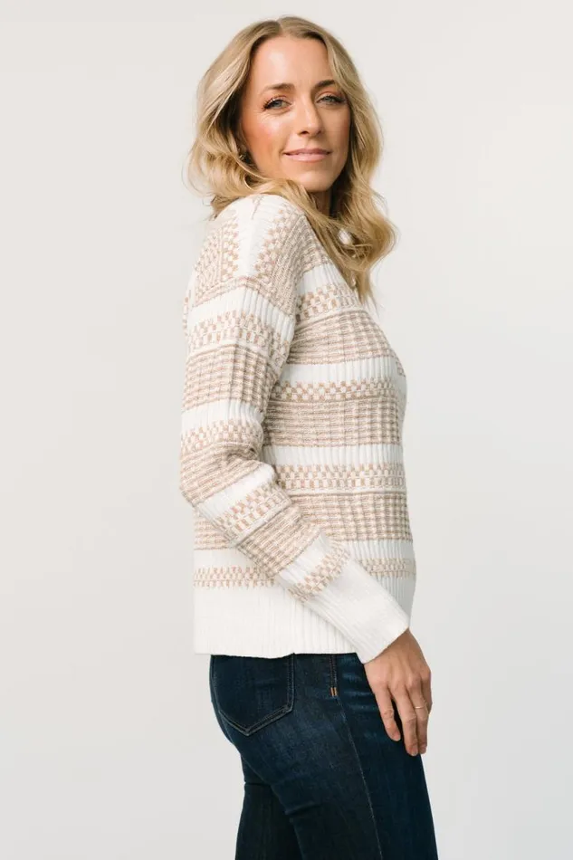 Women Brigitte Knit Sweater Taupe Off White Baltic Born Sweaters