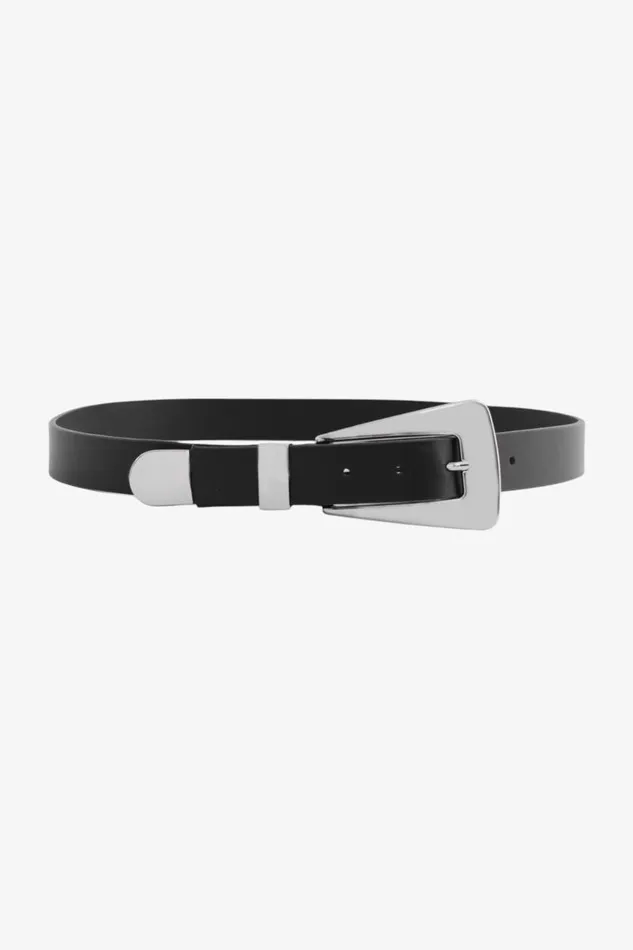 Women BROOKLYN Leather Belt Blacksilver LAMARQUE Belts