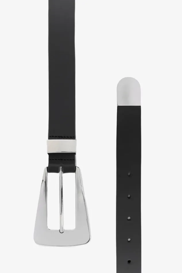 Women BROOKLYN Leather Belt Blacksilver LAMARQUE Belts Women BROOKLYN Leather Belt Blacksilver LAMARQUE Belts
