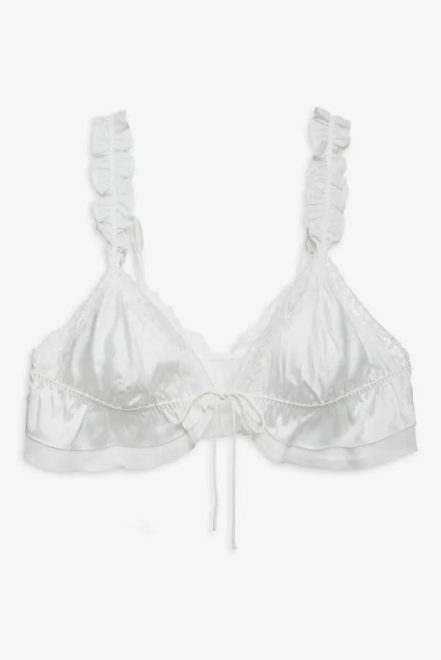 Women Butterfly Lace Ruffle Bralette White For Love and Lemons Lingerie Women Butterfly Lace Ruffle Bralette White For Love and Lemons Lingerie