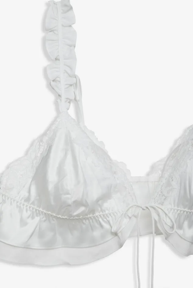 Women Butterfly Lace Ruffle Bralette White For Love and Lemons Lingerie Women Butterfly Lace Ruffle Bralette White For Love and Lemons Lingerie