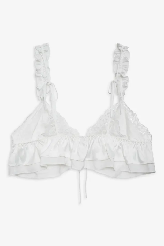 Women Butterfly Lace Ruffle Bralette White For Love and Lemons Lingerie Women Butterfly Lace Ruffle Bralette White For Love and Lemons Lingerie