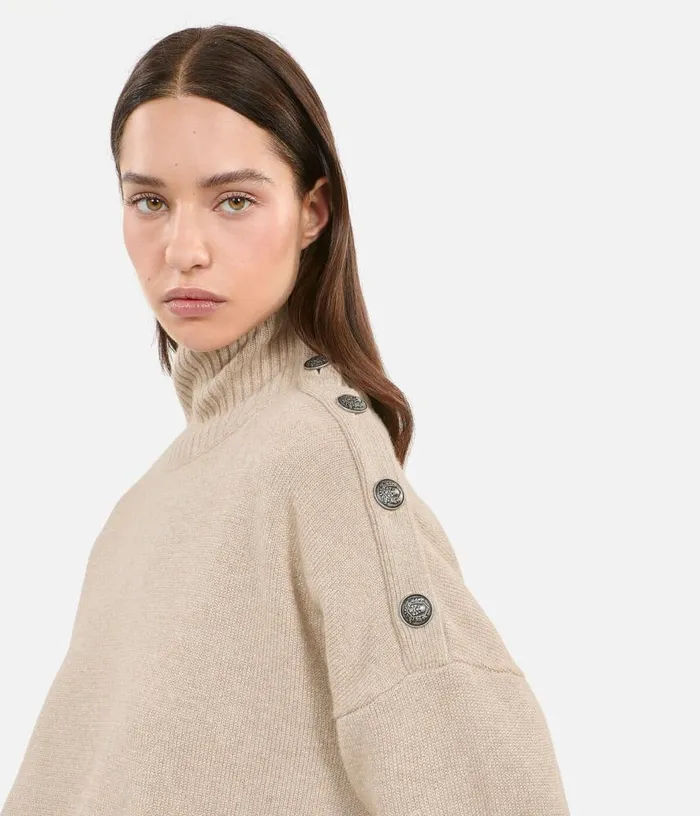 Women Camel Wool And Cashmere Sweater THE KOOPLES Sweaters