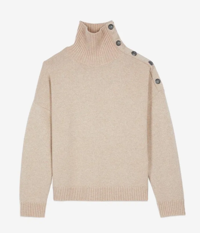 Women Camel Wool And Cashmere Sweater THE KOOPLES Sweaters