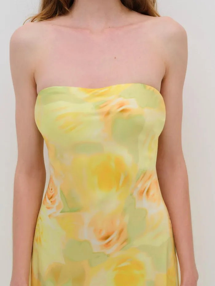 Women Carla Strapless Maxi Dress Yellow For Love and Lemons Dresses Women Carla Strapless Maxi Dress Yellow For Love and Lemons Dresses