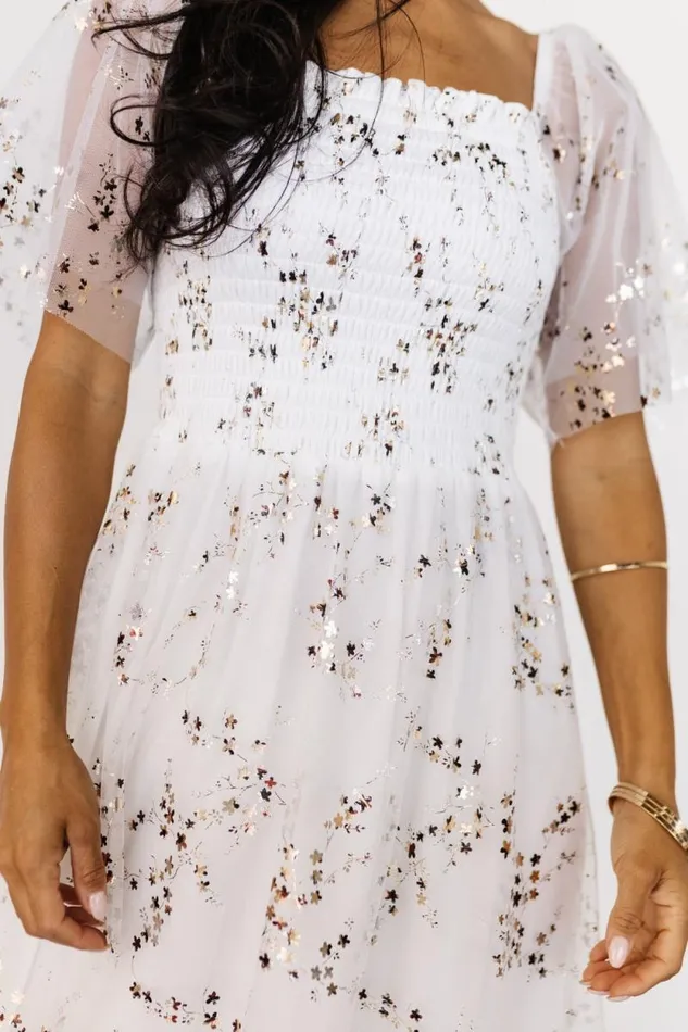 Women Cassandra Tulle Maxi Dress Metallic White Baltic Born Embellished and Sequined Women Cassandra Tulle Maxi Dress Metallic White Baltic Born Embellished and Sequined