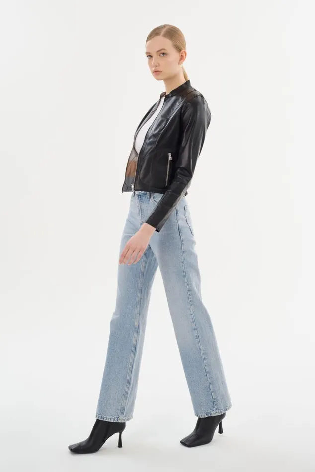 Women CHAPIN Reversible Leather Bomber Blacksilver LAMARQUE Bombers