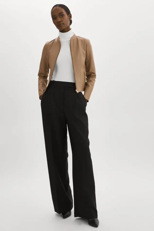 Women CHAPIN Reversible Leather Bomber Mochagold LAMARQUE Bombers