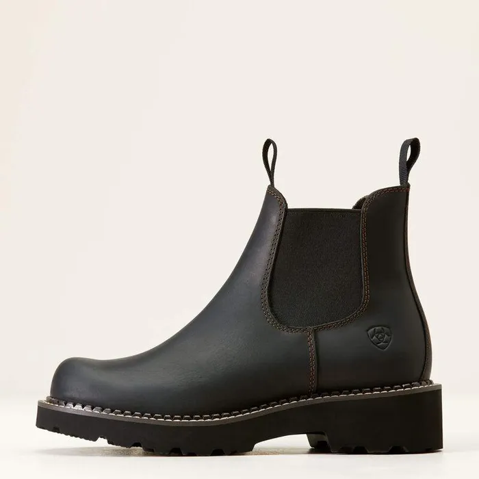 Women Chelsea Boots Ariat Fatbaby Chelsea Western Boot Black Deertan