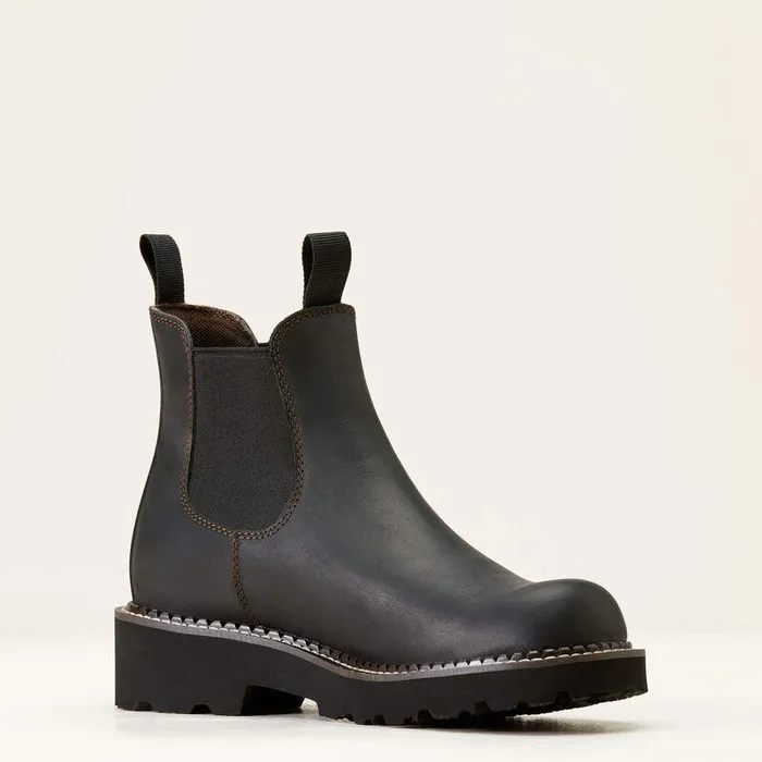 Women Chelsea Boots Ariat Fatbaby Chelsea Western Boot Black Deertan