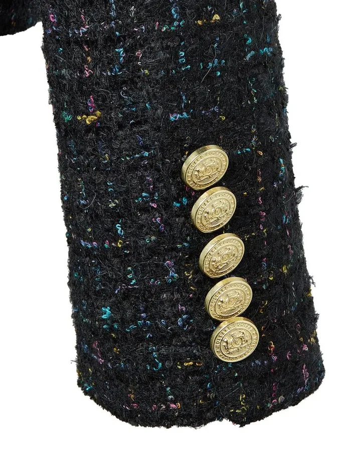 Women Chelsea Jacket Black Rainbow Sparkle Tweed Holland Cooper Tailoring Women Chelsea Jacket Black Rainbow Sparkle Tweed Holland Cooper Tailoring