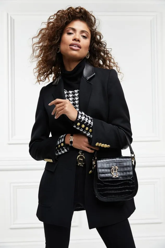 Women Chelsea Saddle Bag Black Croc Holland Cooper Bags Women Chelsea Saddle Bag Black Croc Holland Cooper Bags