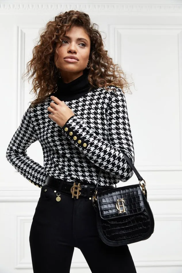 Women Chelsea Saddle Bag Black Croc Holland Cooper Bags Women Chelsea Saddle Bag Black Croc Holland Cooper Bags