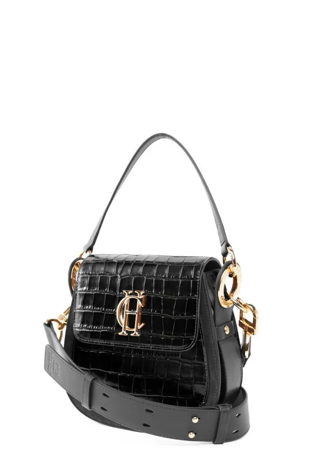 Women Chelsea Saddle Bag Black Croc Holland Cooper Bags Women Chelsea Saddle Bag Black Croc Holland Cooper Bags