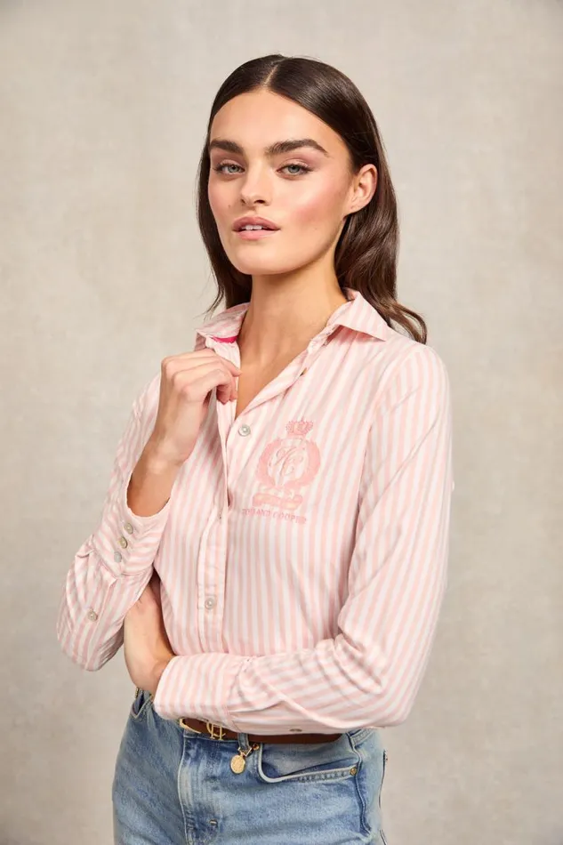 Women Classic Button Down Shirt Pink Stripe Holland Cooper Shirts and Blouses Women Classic Button Down Shirt Pink Stripe Holland Cooper Shirts and Blouses
