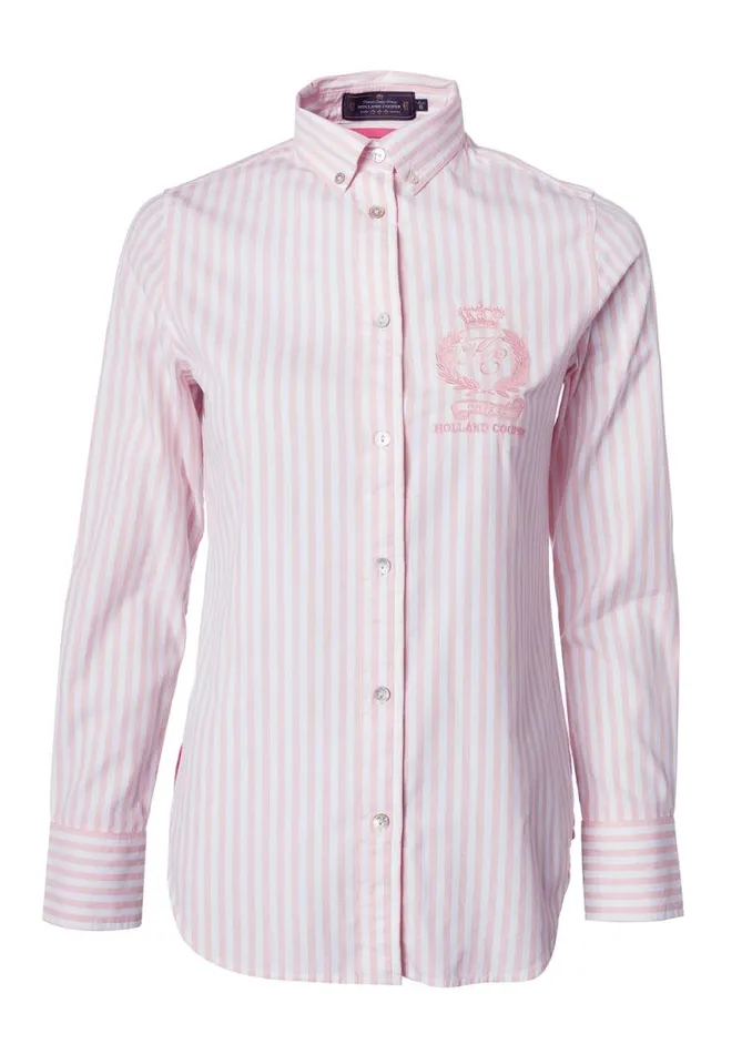 Women Classic Button Down Shirt Pink Stripe Holland Cooper Shirts and Blouses Women Classic Button Down Shirt Pink Stripe Holland Cooper Shirts and Blouses