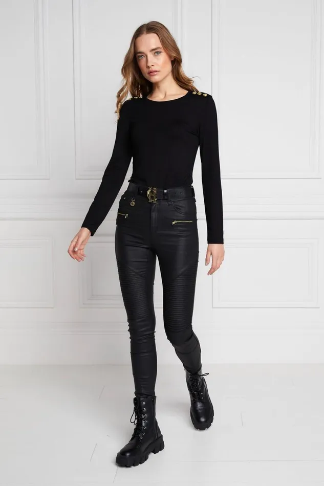 Women Coated Biker Jean Black Holland Cooper Jeans Women Coated Biker Jean Black Holland Cooper Jeans