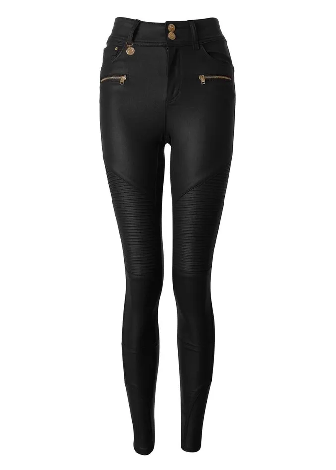 Women Coated Biker Jean Black Holland Cooper Jeans Women Coated Biker Jean Black Holland Cooper Jeans