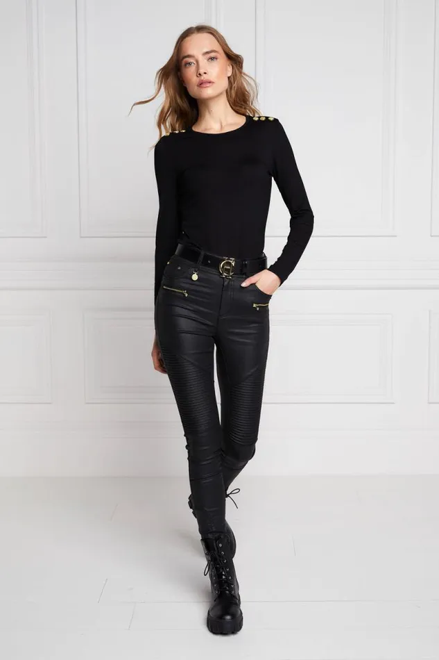 Women Coated Biker Jean Black Holland Cooper Jeans Women Coated Biker Jean Black Holland Cooper Jeans