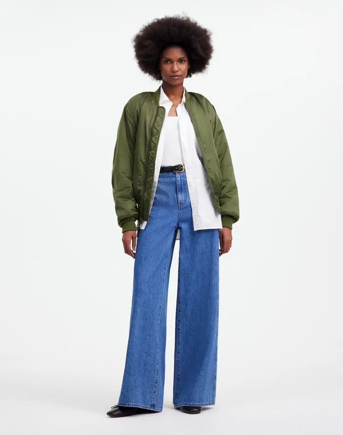 Women Coats Jackets Madewell Madewell X Alpha Industries MA1 Flight Jacket Heritage Olive