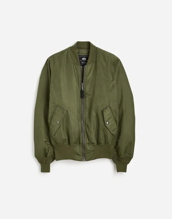 Women Coats Jackets Madewell Madewell X Alpha Industries MA1 Flight Jacket Heritage Olive