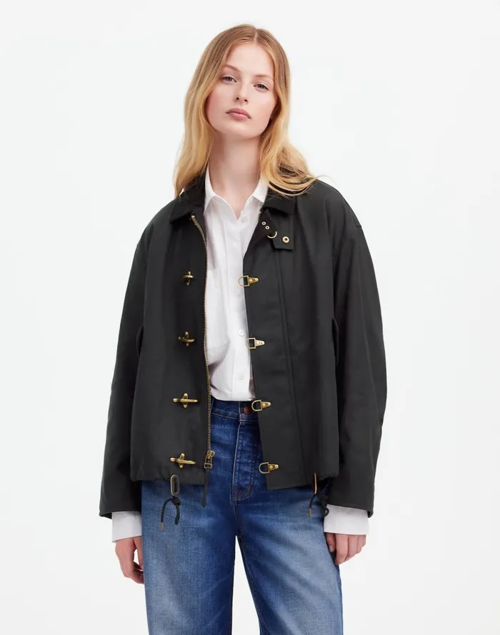 Women Coats Jackets Madewell Madewell X Alpha Industries Waxed Cotton Car Coat Black