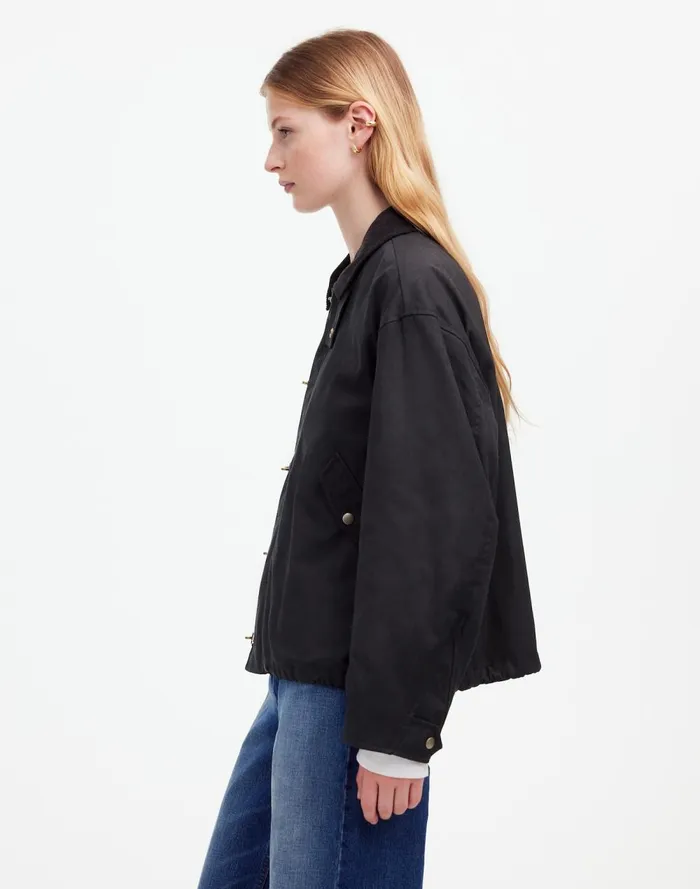 Women Coats Jackets Madewell Madewell X Alpha Industries Waxed Cotton Car Coat Black