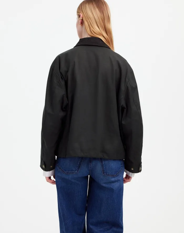 Women Coats Jackets Madewell Madewell X Alpha Industries Waxed Cotton Car Coat Black
