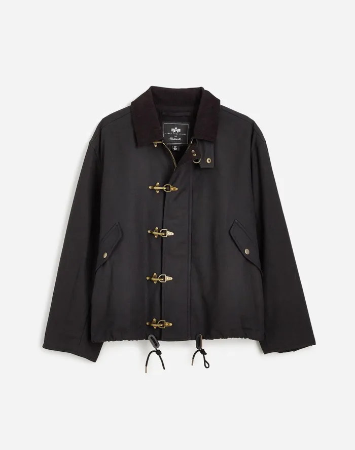 Women Coats Jackets Madewell Madewell X Alpha Industries Waxed Cotton Car Coat Black